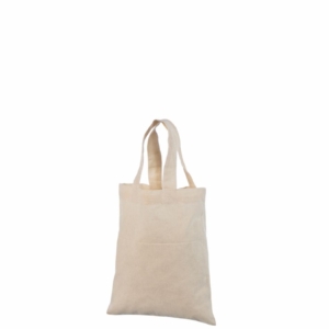 A5 suurusega loodusvalge riidest kott. Mõõdud 20×25 cm