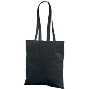 Soodsa hinnaga musta värvi riidest kott. Mõõdud 38×42 cm